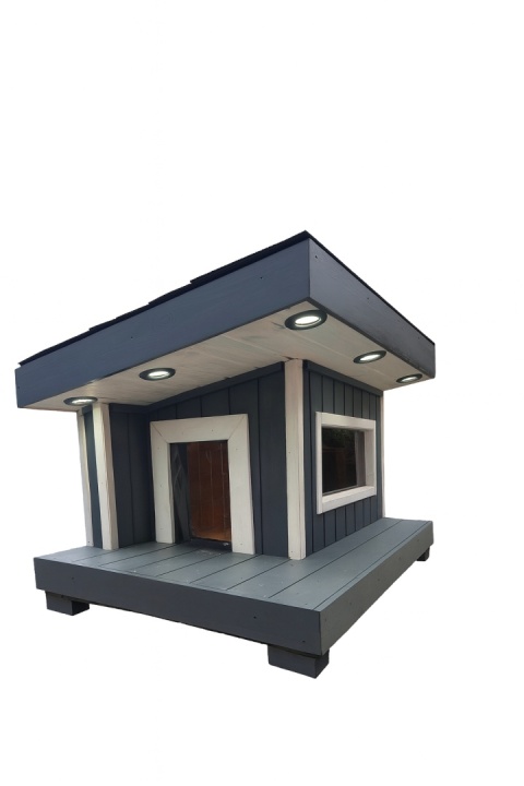 Buda dla dużego psa nowoczesna ocieplana