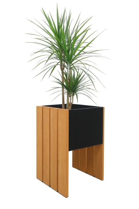 Donica drewniana metalowa do ogrodu, biura, pokoju 40x42x61cm