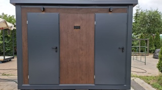 Kontener pawilon sanitarny łazienka wc z pisuarem