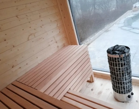 SAUNA zewnętrzna OGRODOWA 2,5x2,5 m Ocieplona +Piec + Witryna