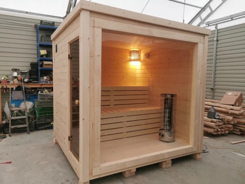 SAUNA zewnętrzna OGRODOWA Olaya 1 2,5x2,3 m Ocieplona +Piec + Witryna