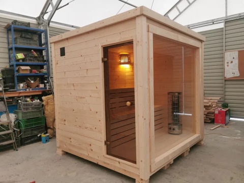 SAUNA zewnętrzna OGRODOWA Olaya 1 2,5x2,3 m Ocieplona +Piec + Witryna