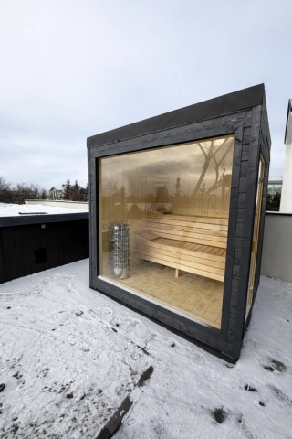 SAUNA zewnętrzna OGRODOWA Olaya 3 2,3x2,0 m Ocieplona +Piec + Witryna