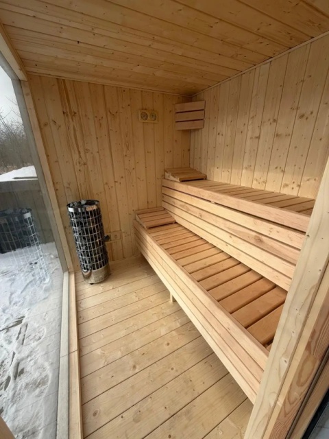 SAUNA zewnętrzna OGRODOWA Olaya 2 3,2x2,3 m Ocieplona +Piec + Witryna + Przedsionek