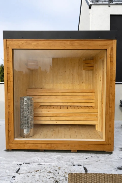 SAUNA zewnętrzna OGRODOWA Olaya 3 2,3x2,0 m Ocieplona +Piec + Witryna