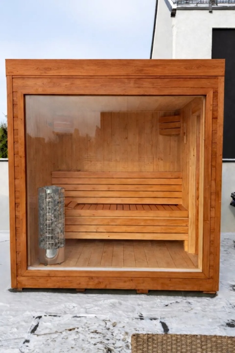 SAUNA zewnętrzna OGRODOWA Olaya 3 2,3x2,0 m Ocieplona +Piec + Witryna